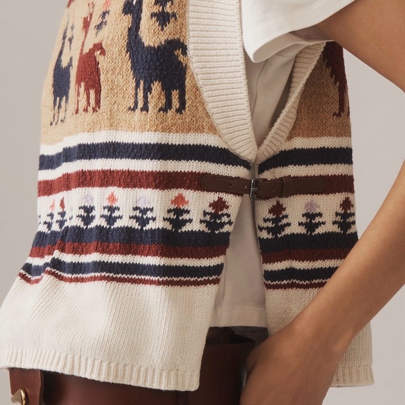 Pilcro Twofer Graphic Sweater Medium - Picture 2 of 3